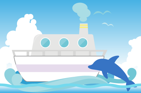 海洋散骨プラン IMAGE02(ドルフィンプラン イメージイラスト)